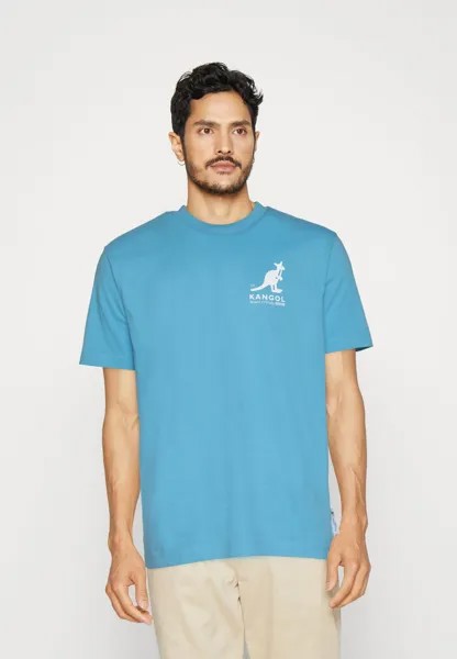 Футболка с принтом Kangol Collabshort Рукав С Принтом На Спине Передний Принт Re Marc O'Polo DENIM, цвет hamilton blue