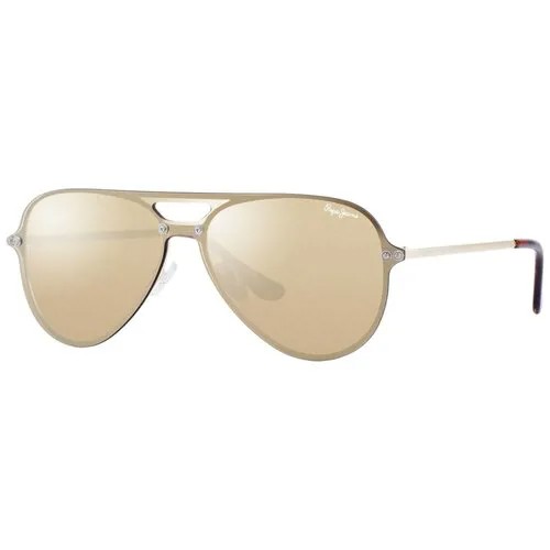 Солнцезащитные очки Pepe Jeans, авиаторы, оправа: металл, зеркальные, золотой