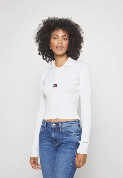 Футболка с длинным рукавом Half Badge Tommy Jeans, цвет ancient white