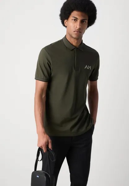 Поло REGULAR FIT WITH LOGOED LATEX PRINT Antony Morato, оливково-зеленый