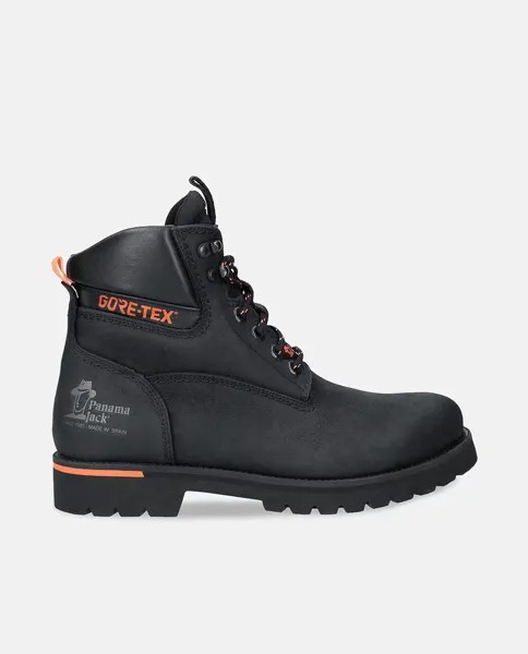 Мужские черные водонепроницаемые полусапоги из нубука с подкладкой Gore-Tex и логотипом сбоку Panama Jack, черный