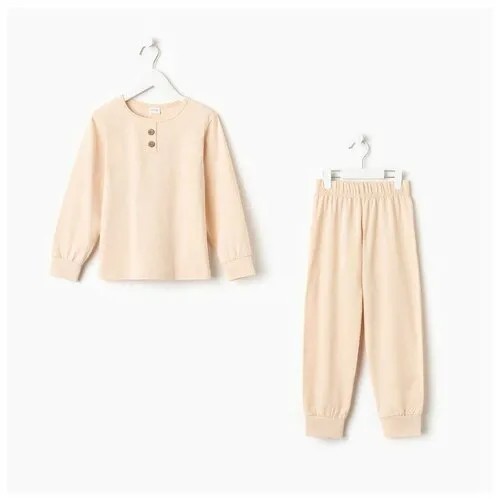 MINAKU Пижама для мальчика (лонгслив, брюки) MINAKU цвет бежевый, рост 146
