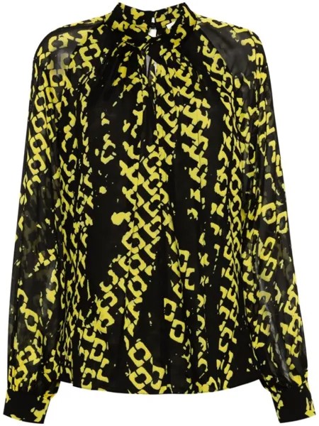 Diane Von Furstenberg блузка Candace с абстрактным узором, черный
