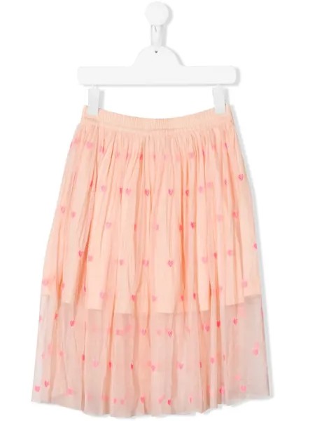 Stella McCartney Kids юбка из тюля с вышивкой