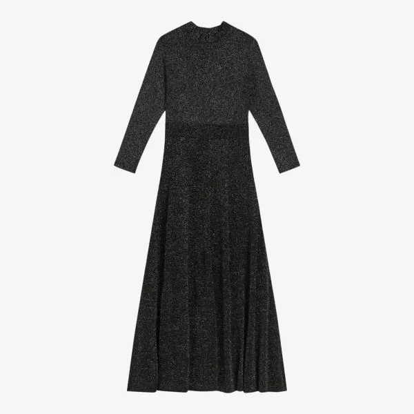 Платье макси эластичной вязки kannie с эффектом металлик Ted Baker, черный