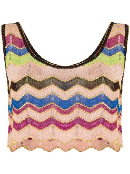 M Missoni укороченный топ с узором зигзаг