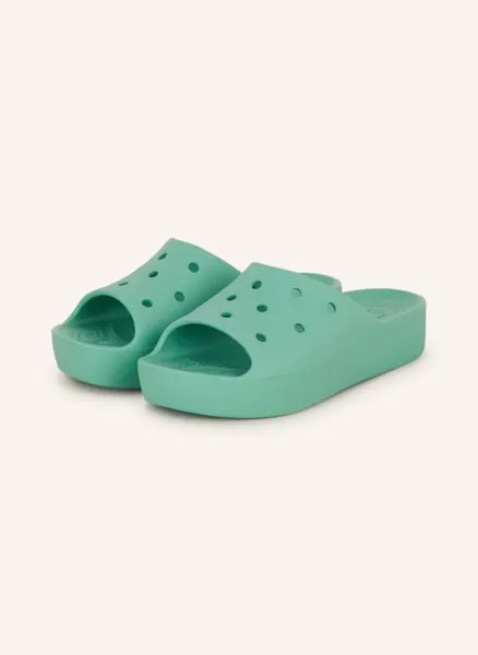 Мюли на платформе Crocs, зеленый