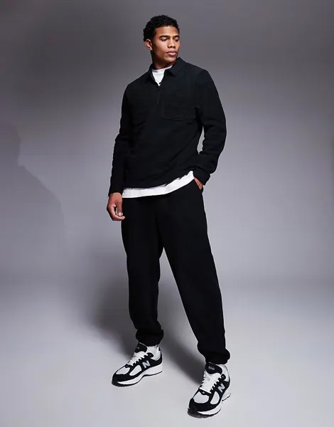 ASOS DESIGN – черные зауженные джоггеры из флиса
