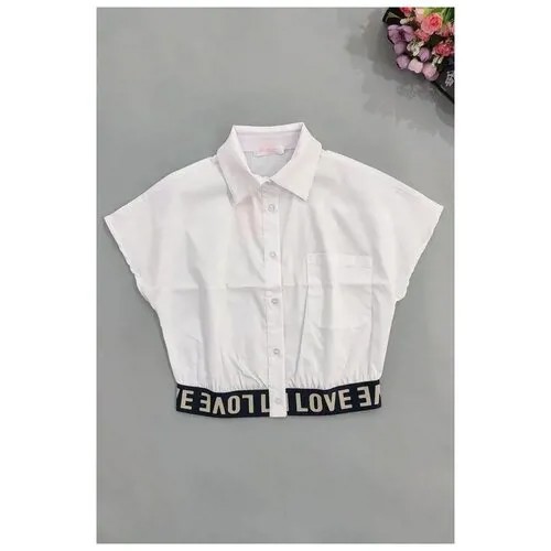 Школьная блуза Colabear, размер 160, белый
