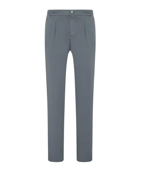 Хлопковые брюки джоггеры Kiton, серый