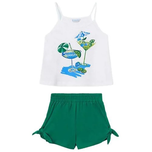 Комплект одежды Mayoral, майка и шорты, повседневный стиль, размер 157, зеленый