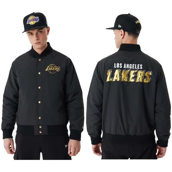 Куртка New Era NBA Script Bp Los Angeles Lakers bomber, черный