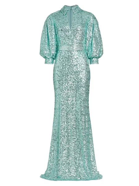 Платье-рубашка с пайетками Badgley Mischka