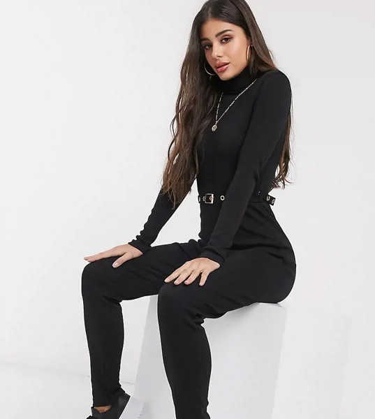 Черный комбинезон с поясом Missguided Tall