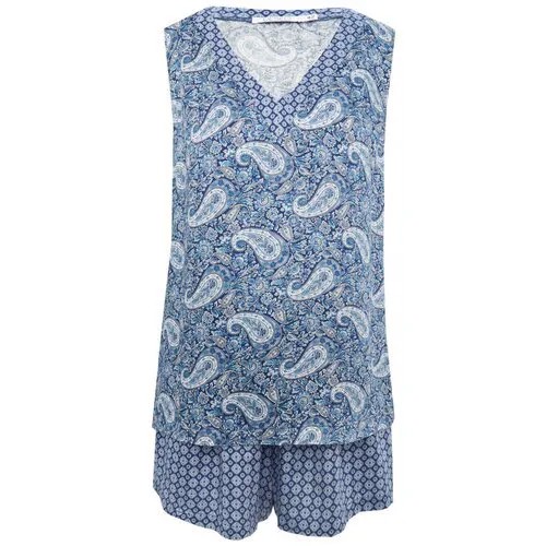 Пижама Deseo, шорты, майка, размер 40, голубой