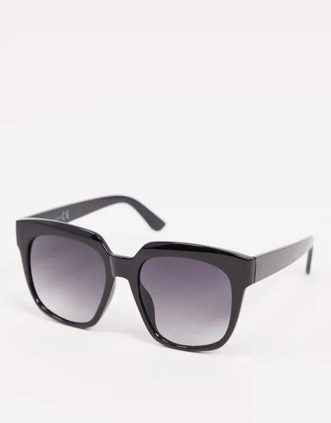 Черные солнцезащитные очки в массивной оправе Topshop-Коричневый