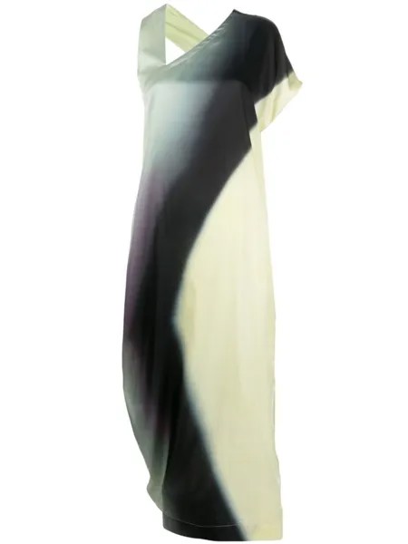 Issey Miyake платье асимметричного кроя, зеленый