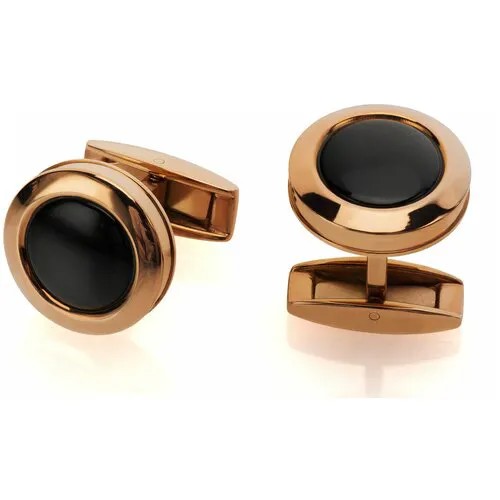 Запонки Colibri OF LONDON Hampton Black Onyx Polished rose gold Stainless Steel., CB C-10020CL.