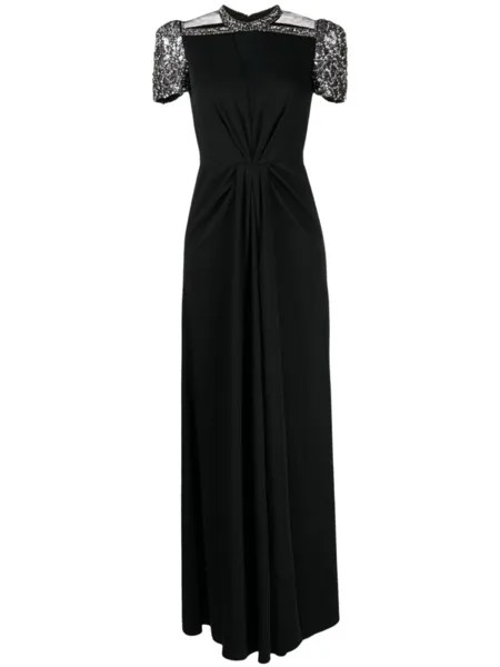 Jenny Packham платье Daphne с кристаллами, черный