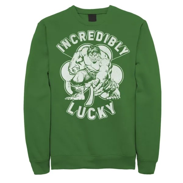 Мужской флисовый пуловер с рисунком St. Patty's Hulk Incredible Lucky Stamp Marvel