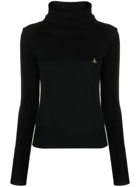 Vivienne Westwood джемпер с высоким воротником и вышивкой Orb, черный