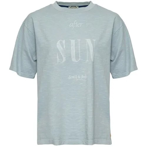 Футболка SCOTCH & SODA, хлопок, размер L, голубой