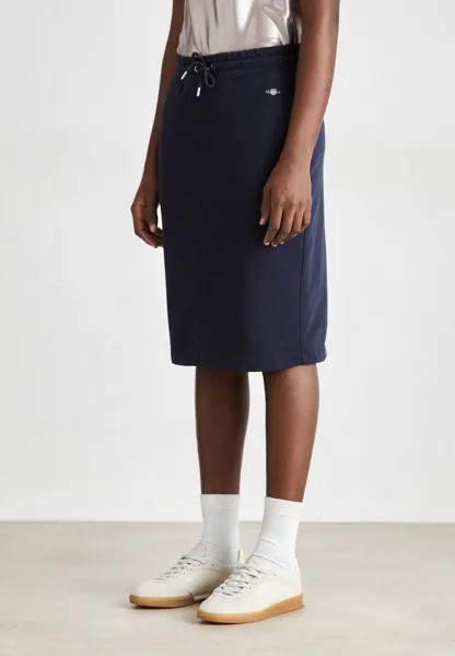 Юбка-карандаш MIDI SHIELD SKIRT GANT, темно-синий