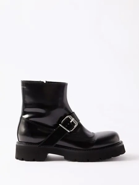 Байкерские ботинки из искусственной кожи MM6 Maison Margiela, черный