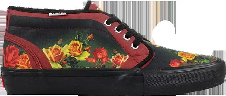 Кеды Vans Supreme x Jean Paul Gaultier x Chukka 95 Burgundy Floral, красный