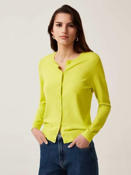 Кардиган girocollo тинта унита Ovs, цвет acid green