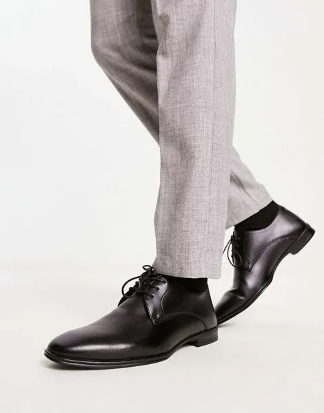 Черные туфли дерби со шнуровкой New Look