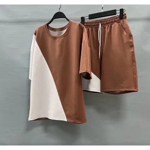 Костюм Jools Fashion , размер 56 , белый, коричневый