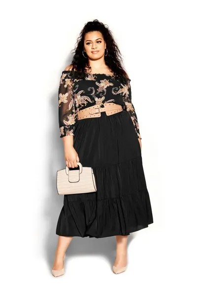 Летняя юбка фиолетового цвета City Chic, фиолетовый