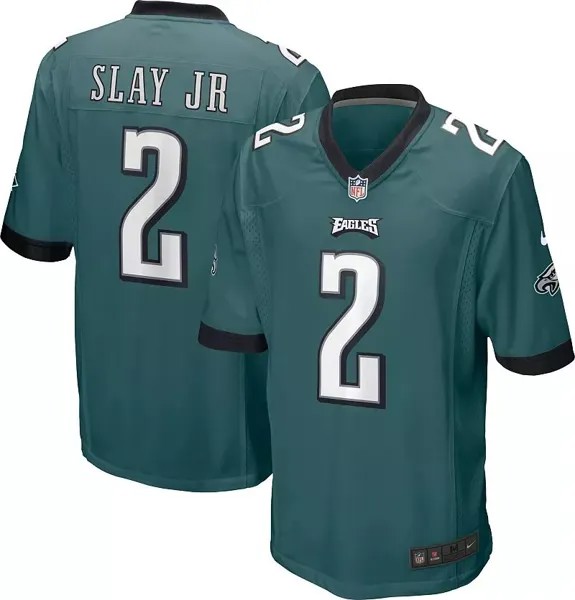 Мужская зеленая игровая майка Nike Philadelphia Eagles Darius Slay #2