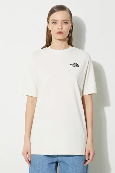 Хлопковая футболка WS/S Essential Oversize Tee The North Face, бежевый