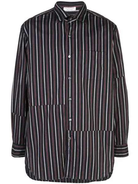 Engineered Garments полосатая рубашка асимметричнго кроя