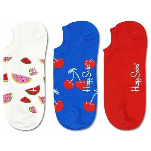 Подследники Happy Socks, комплект, 3 пары, 3 уп., размер 25, разноцветный