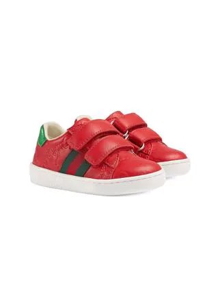 Gucci Kids GG рельефные кроссовки