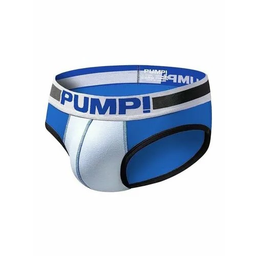 Трусы брифы PUMP!, средняя посадка, корректирующий эффект, плоские швы, быстросохнущая, размер M, голубой