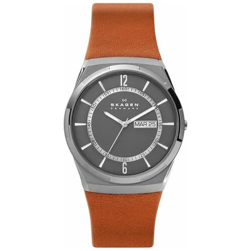 Наручные часы SKAGEN Leather SKW6786, коричневый, серый