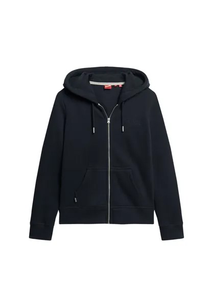 Куртка с капюшоном женская - ESSENTIAL LOGO ZIP HOODIE, толстовка, однотонная Superdry., темно-синий