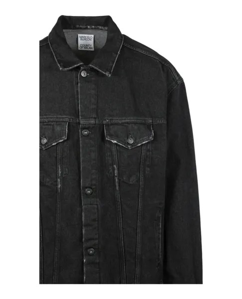 Узкая куртка Tempera Cross Stone Marcelo Burlon, черный
