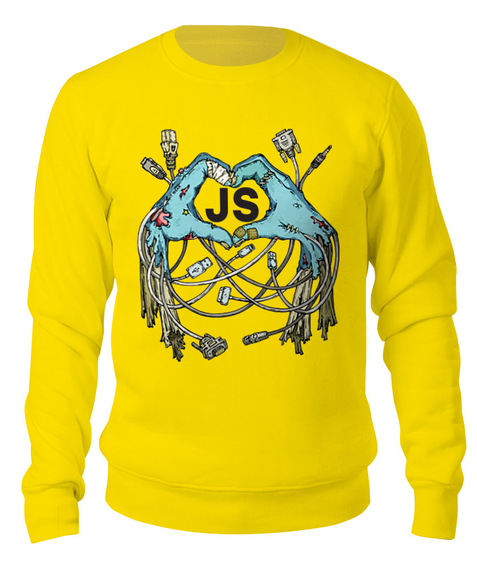 Свитшот унисекс Printio Zomie js желтый XL