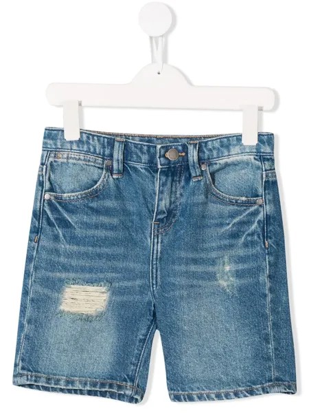 Stella McCartney Kids состаренные джинсовые шорты