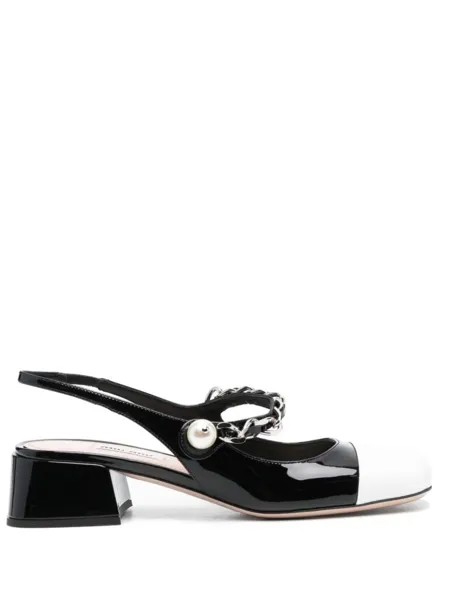 Miu Miu туфли с цепочкой, черный