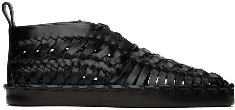Черные тканые оксфорды Jil Sander