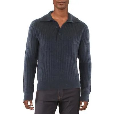 Мужской пуловер-поло из эко-мериноса серого цвета Rag - Bone M BHFO 7555