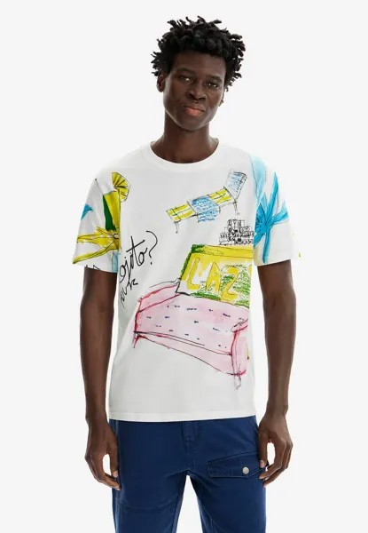 Футболка с принтом Desigual, белый