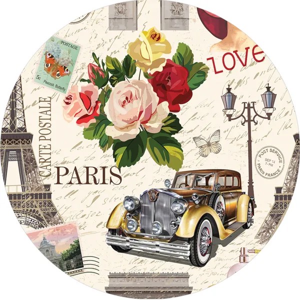 Парео женское JoyArty Love Paris бежевое, 150x150 см