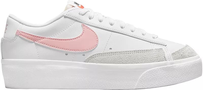 Женские туфли Nike Blazer на низкой платформе, белый/розовый